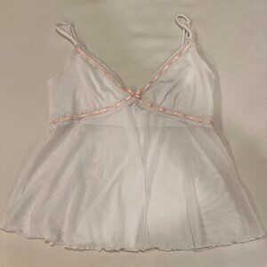 Garage White Mesh Tank Top